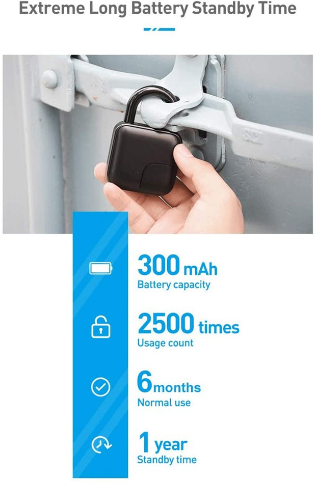 Fingerprint Padlock Bluetooth Waterproof Smart Lock