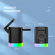 3 In 1 Magnetic Wireless  Fast Charger Bluetooth LED Lamp