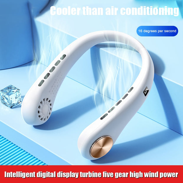 Hanging Neck Fan Bladeless USB Rechargeable Mute Sports Fan